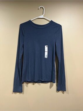 SO Long Sleeve Crewneck Top - Navy Blue